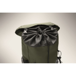 Mochila desportiva em RPET 600D com detalhes refletivos 15 L cor verde-escuro vista fotografia quinta vista