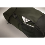 Mochila desportiva em RPET 600D com detalhes refletivos 15 L cor verde-escuro segunda vista fotografia