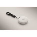 Localizador em formato porta-chaves compatível com Apple e Android cor branco vista fotografia terceira vista