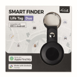 Localizador em forma de porta-chaves com capa em PU anti-perda cor preto nona vista