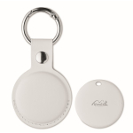 Localizador em forma de porta-chaves com capa em PU anti-perda cor branco segunda vista