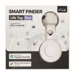 Localizador em forma de porta-chaves com capa em PU anti-perda cor branco nona vista