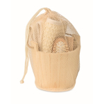 Conjunto de banho em balde com acessórios de cuidados corporais cor madeira