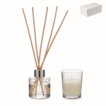 Set de aroma a baunilha com difusor de fragrância e vela vegetal cor transparente