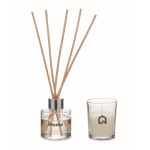 Set de aroma a baunilha com difusor de fragrância e vela vegetal cor transparente vista principal