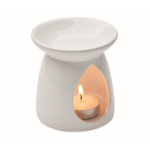 Set de queimador aromas em cerâmica com vela tealight e óleo baunilha cor branco segunda vista