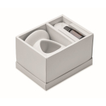 Set de queimador aromas em cerâmica com vela tealight e óleo baunilha cor branco oitava vista