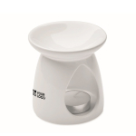 Set de queimador aromas em cerâmica com vela tealight e óleo baunilha cor branco vista principal