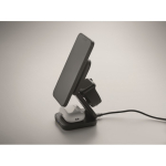 Estação de carregamento sem fios dobrável 3 em 1 com entrada USB-C 15W cor preto vista fotografia oitava vista