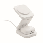 Estação de carregamento sem fios dobrável 3 em 1 com entrada USB-C 15W cor branco segunda vista