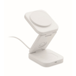 Estação de carregamento sem fios dobrável 3 em 1 com entrada USB-C 15W cor branco