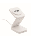 Estação de carregamento sem fios dobrável 3 em 1 com entrada USB-C 15W cor branco vista principal