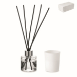 Conjunto aromático com difusor de fragrância e vela de cera vegetal cor branco