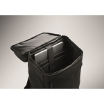 Mochila para portátil em PU com forro RPET com compartimento de 15'' cor preto vista fotografia quinta vista