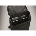 Mochila para portátil em PU com forro RPET com compartimento de 15'' cor preto vista fotografia sexta vista
