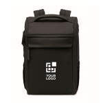 Mochila para portátil em PU com forro RPET com compartimento de 15'' cor preto vista principal