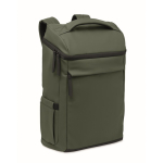 Mochila para portátil em PU com forro RPET com compartimento de 15'' cor verde-escuro