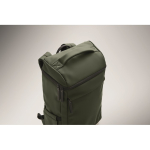 Mochila para portátil em PU com forro RPET com compartimento de 15'' cor verde-escuro vista fotografia terceira vista