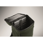 Mochila para portátil em PU com forro RPET com compartimento de 15'' cor verde-escuro vista fotografia quinta vista