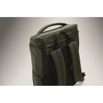 Mochila para portátil em PU com forro RPET com compartimento de 15'' cor verde-escuro vista fotografia sétima vista