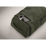 Mochila para portátil em PU com forro RPET com compartimento de 15'' cor verde-escuro vista fotografia oitava vista