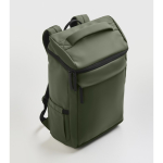 Mochila para portátil em PU com forro RPET com compartimento de 15'' cor verde-escuro vista fotografia