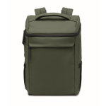 Mochila para portátil em PU com forro RPET com compartimento de 15'' cor verde-escuro décima vista