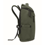 Mochila para portátil em PU com forro RPET com compartimento de 15'' cor verde-escuro