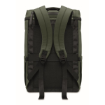 Mochila para portátil em PU com forro RPET com compartimento de 15'' cor verde-escuro
