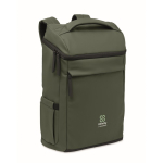 Mochila para portátil em PU com forro RPET com compartimento de 15'' cor verde-escuro vista principal