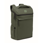 Mochila para portátil em PU com forro RPET com compartimento de 15'' cor verde-escuro segunda vista principal