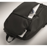 Mochila urbana em RPET com compartimento almofadado para portátil 15'' cor preto oitava vista