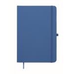 Caderno A5 de capa rígida em pele sintética reciclada, folhas pautadas cor azul real