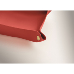 Pousa chaves dobrável em PU com fivelas e logótipo cor bordeaux vista fotografia terceira vista