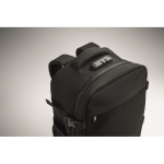 Mochila de viagem em poliéster RPET com compartimento para portátil 20L cor preto vista fotografia quinta vista