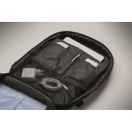 Mochila de viagem em poliéster RPET com compartimento para portátil 20L cor preto vista fotografia