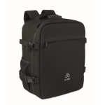 Mochila de viagem em poliéster RPET com compartimento para portátil 20L cor preto segunda vista principal