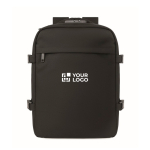 Mochila de viagem em poliéster RPET com compartimento para portátil 20L cor preto vista principal