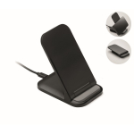 Suporte de carregamento s/ fios para telemóvel e carregamento USB-C 15W cor preto