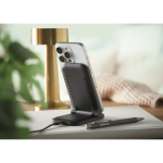 Suporte de carregamento s/ fios para telemóvel e carregamento USB-C 15W cor preto vista conjunto principal