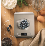 Balança digital de cozinha em aço inoxidável com ecrã até 5 kg cor prateado vista conjunto