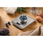 Balança digital de cozinha em aço inoxidável com ecrã até 5 kg cor prateado segunda vista conjunto