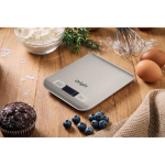 Balança digital de cozinha em aço inoxidável com ecrã até 5 kg cor prateado terceira vista conjunto 2