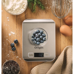 Balança digital de cozinha em aço inoxidável com ecrã até 5 kg cor prateado vista conjunto principal