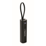 Powerbank alumínio reciclado com indicador de bateria e cabo 5.000mAh cor preto vista principal