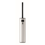 Powerbank alumínio reciclado com indicador de bateria e cabo 5.000mAh cor prateado mate sétima vista