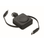 Cabo com porta-chaves e carregamento rápido entrada USB-C 100W cor preto