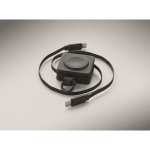 Cabo com porta-chaves e carregamento rápido entrada USB-C 100W cor preto vista fotografia quarta vista