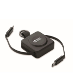 Cabo com porta-chaves e carregamento rápido entrada USB-C 100W cor preto vista principal