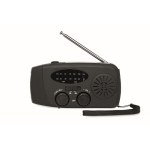 Kit de emergência 3 em 1 com rádio AM/FM e lanterna LED em saco térmico cor preto quarta vista